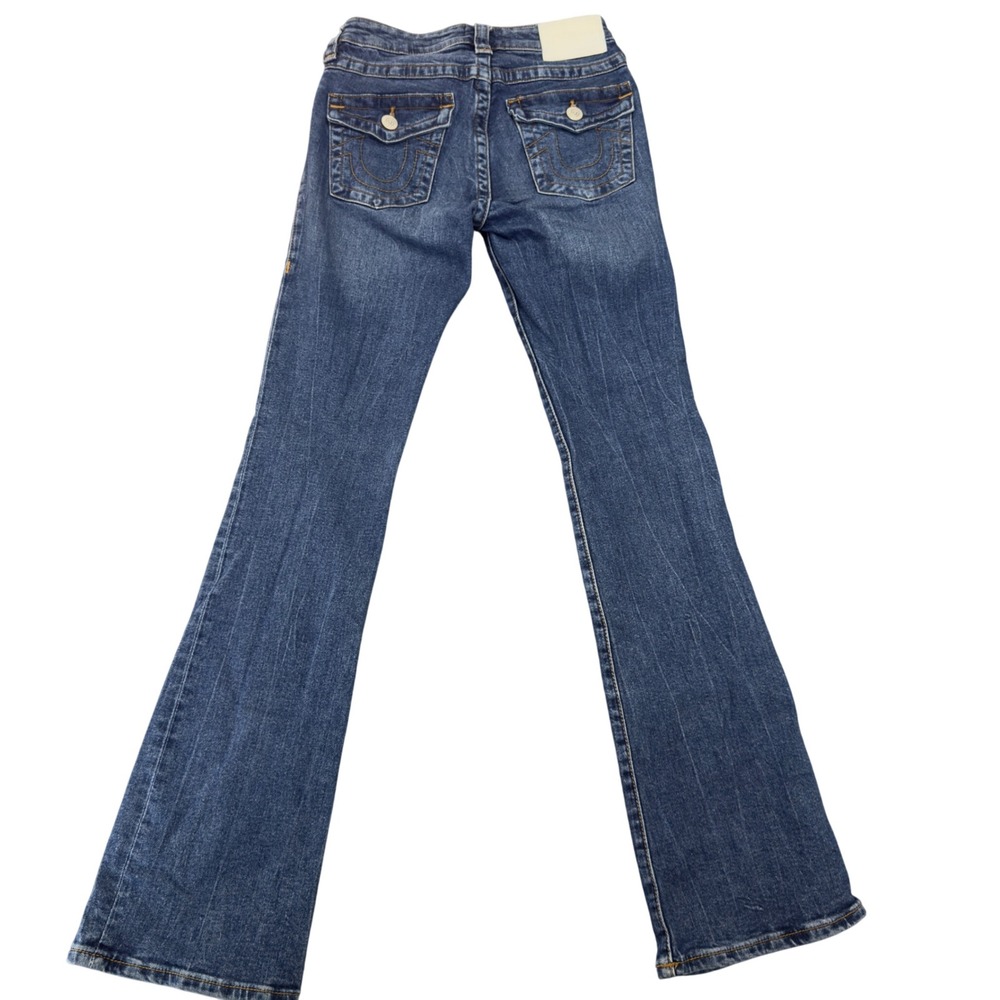 True Religion Joey Flare Leg Denim Jeans Medium Wash Blue Size 27